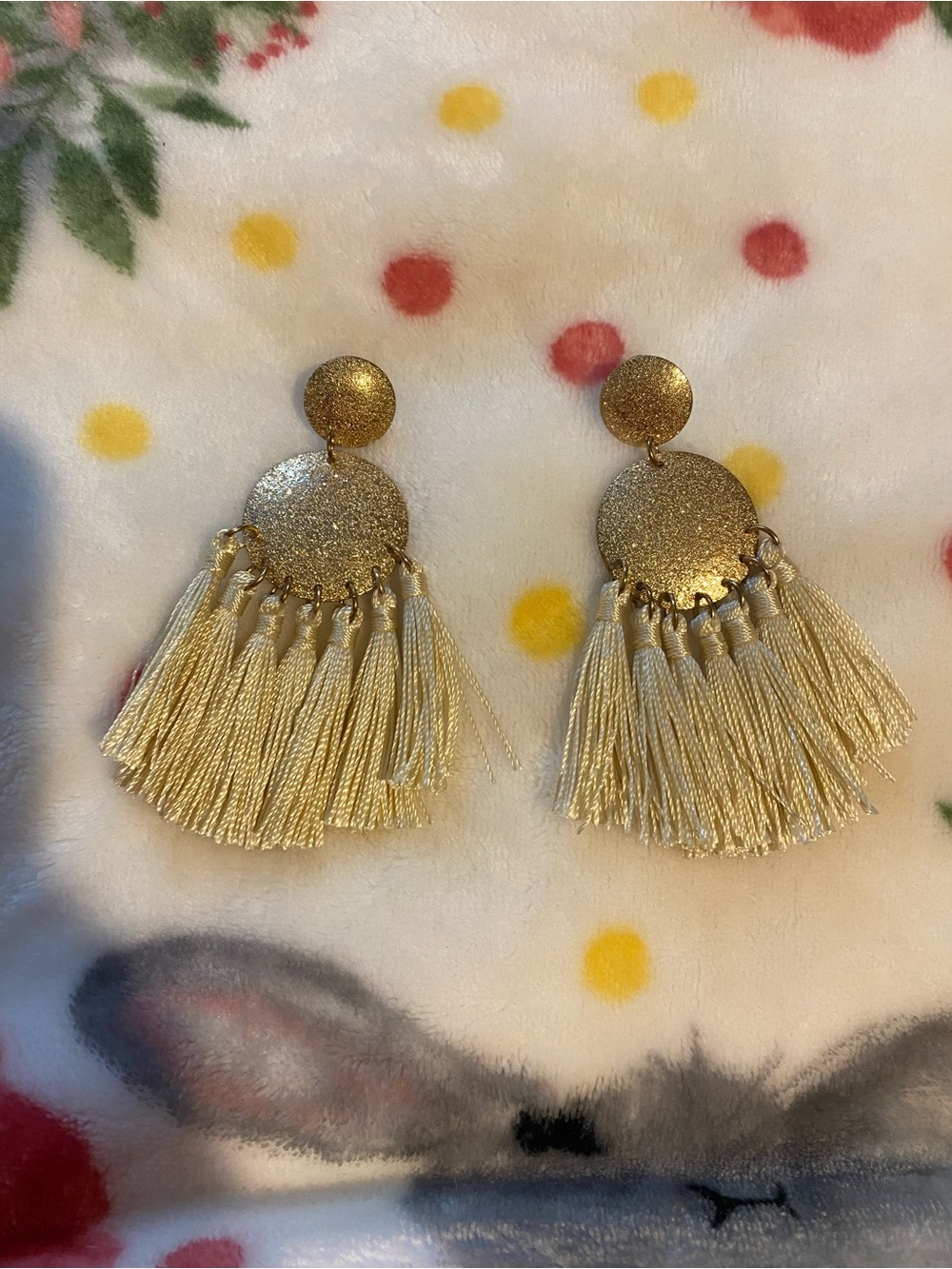 Gold Tassel Drop Earrings - Elegant Fringe Statement